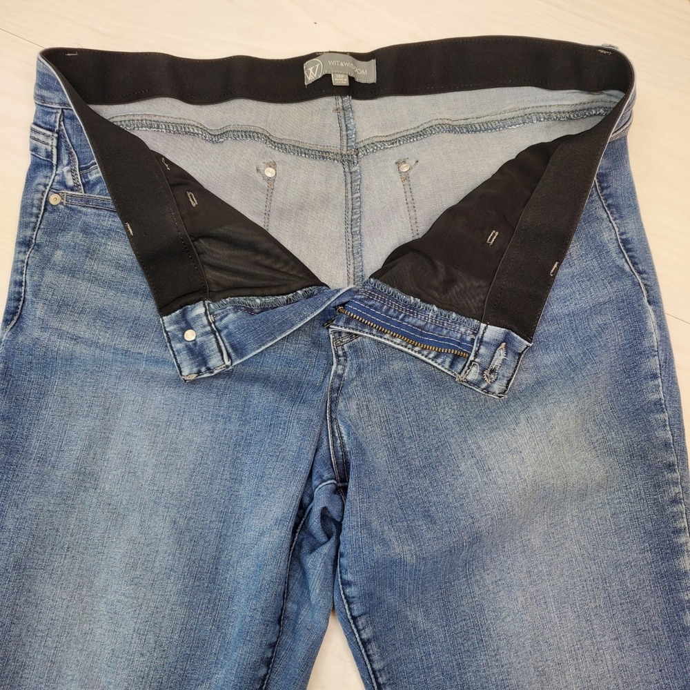 Wit & Wisdom Womens 18P Mid Rise Straight Leg Jeans Blue Wash Stretch Comfort‎ - Picture 9 of 11